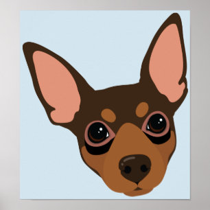 Poster mínimo do retrato do cão do Pin do Pinsch