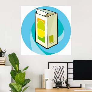 Poster Mínimo Moderno da Cartonagem de Sumo Colorida