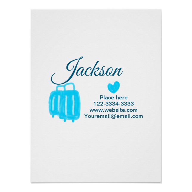 Pôster Mínimo simples adicione seu nome texto localidade  (Frente)