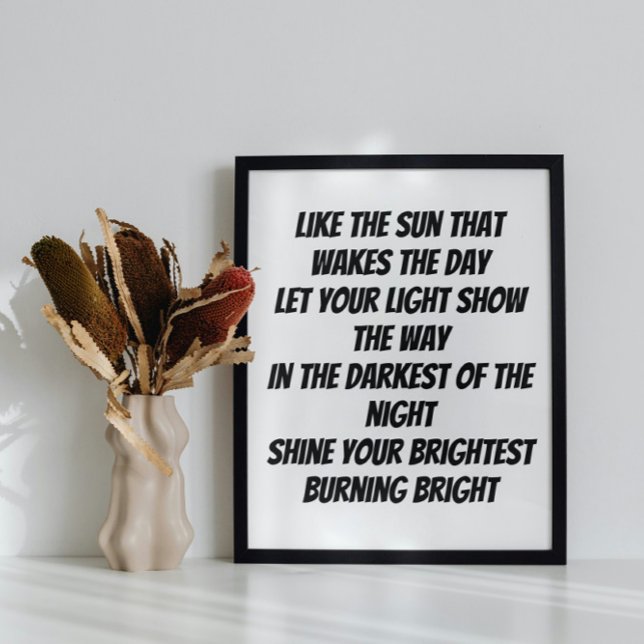 Poster Minipoema inspirador Burn Bright (Criador carregado)