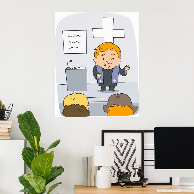 Poster Ministro da Igreja pregando (Criador carregado)