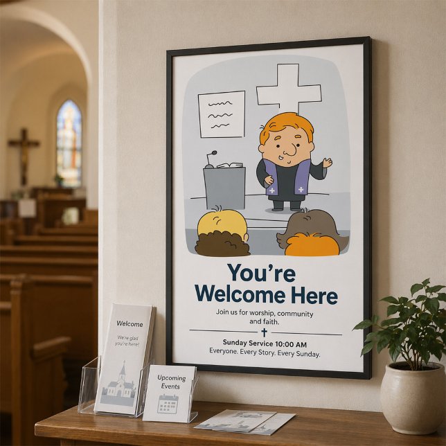 Poster Ministro Pregando para Congregação (Criador carregado)