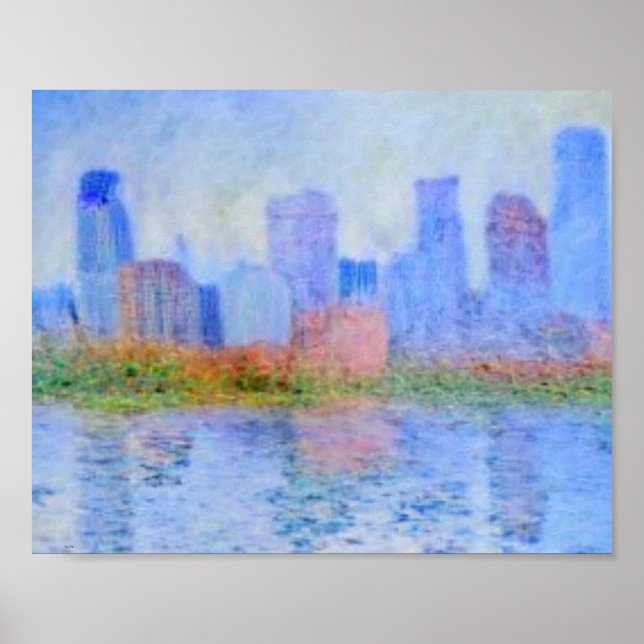Poster Minneapolis, Cidade dos Lagos, Monet Skyline Wood  (Frente)