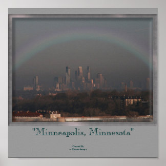 Pôster Minneapolis e o arco-íris