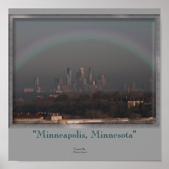 Pôster Minneapolis e o arco-íris (Frente)