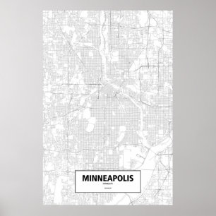 Poster Minneapolis, Minnesota (preto no branco)