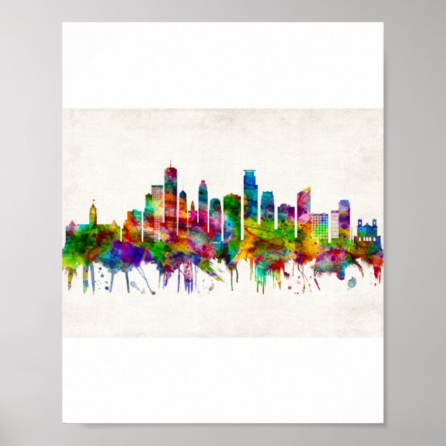 Poster Minneapolis Minnesota Skyline (Frente)