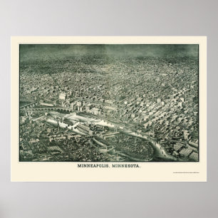Pôster Minneapolis, MN Panoramic Map - 1879