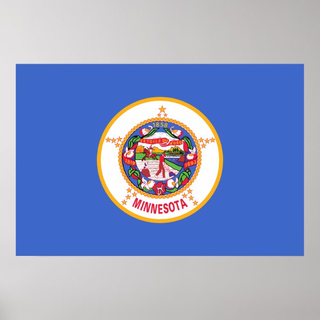 Pôster Minnesota, bandeira dos Estados Unidos (Frente)