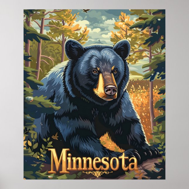 Poster Minnesota Black Bear (Frente)