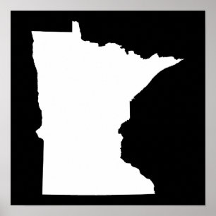 Pôster Minnesota em branco e preto