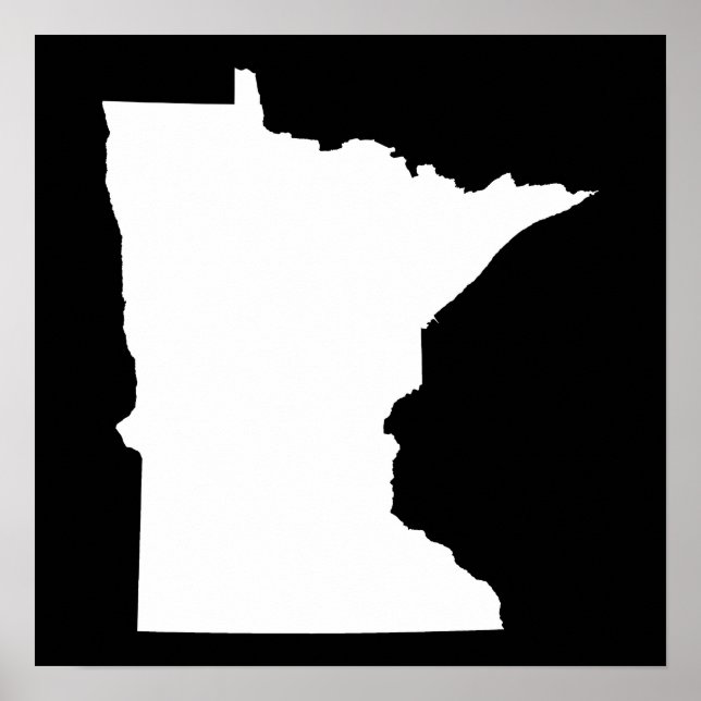 Pôster Minnesota em branco e preto (Frente)
