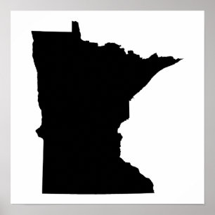 Poster Minnesota em preto e branco
