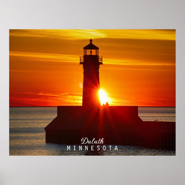 Poster Minnesota's Lighthouse and Sunrise (Frente)