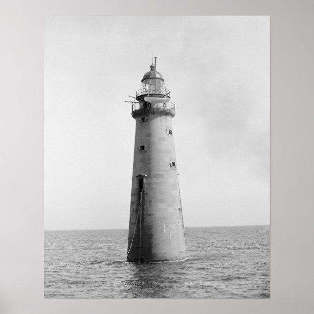 Poster Minot's Ledge Light, 1880. Foto Antiga (Frente)