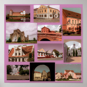Poster Minsk Mir Brest Architecture Belarus