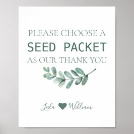 Poster Mint Floral Wildflower Seed Wedding Favor Packets