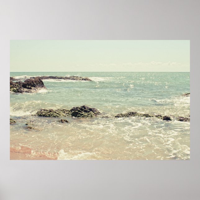 Poster Mint Green Ocean Pastel Beach Photoshop (Frente)