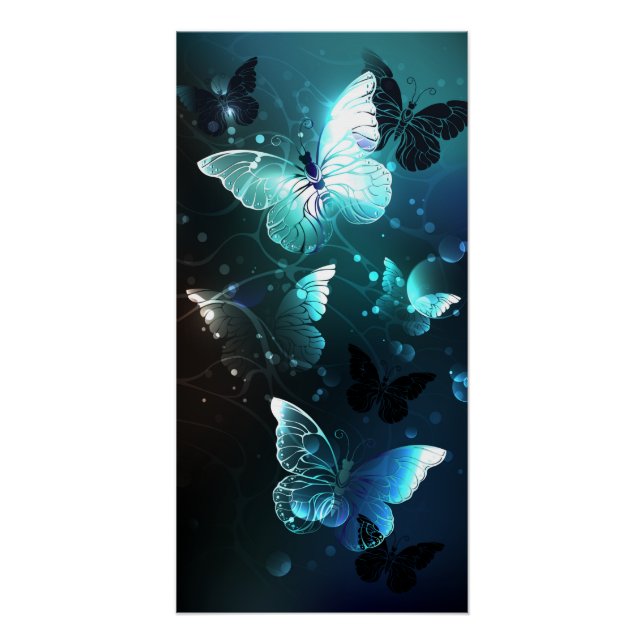 Pôster Mint Night Butterflies (Frente)