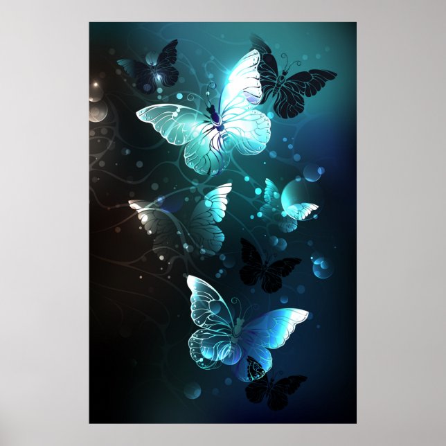 Poster Mint Night Butterflies (Frente)