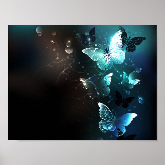 Poster Mint Night Butterflies (Frente)