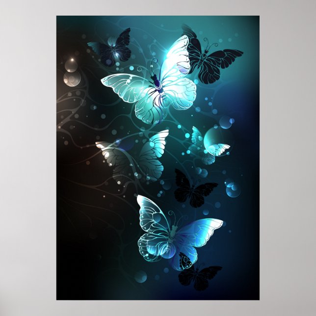 Poster Mint Night Butterflies (Frente)