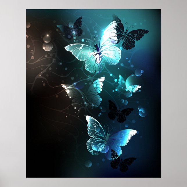 Poster Mint Night Butterflies (Frente)
