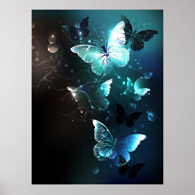 Poster Mint Night Butterflies (Frente)