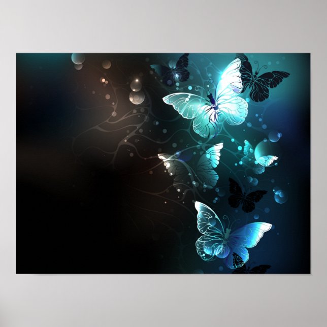 Poster Mint Night Butterflies (Frente)