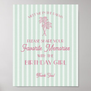 Poster Mint Palm Primaveras Memórias Favoritas com Aniver