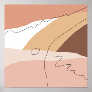 Poster Minúsculas cores quentes geométricas de abstrato