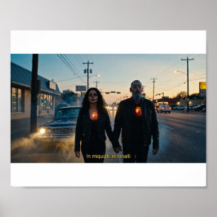 Poster Miquiztli Calavera Amantes Passeio - Cartaz