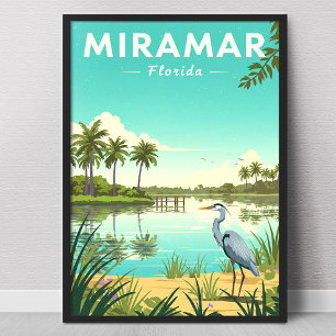 Poster Miramar Flórida Vintage