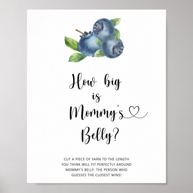 Poster Mirtilo - quão grande está a barriga da mamãe (Frente)