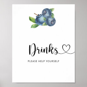 Poster Mirtilos - Bebidas à vontade