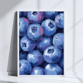 Poster Mirtilos | Fruta Pintada em Aquarela