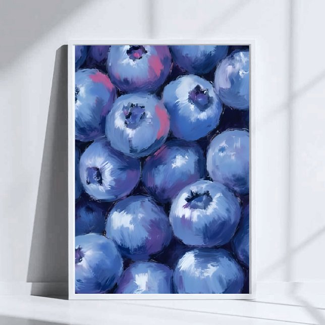 Poster Mirtilos | Fruta Pintada em Aquarela (Criador carregado)