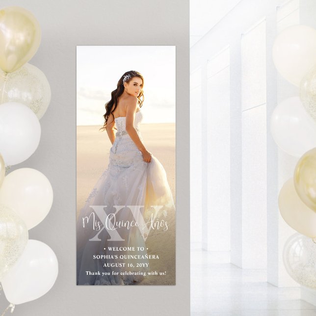 Poster Mis XV Años Chic Simple Photo Overlay Quinceañera (Criador carregado)