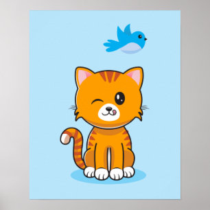 Poster Mischievous Cat (16x20)
