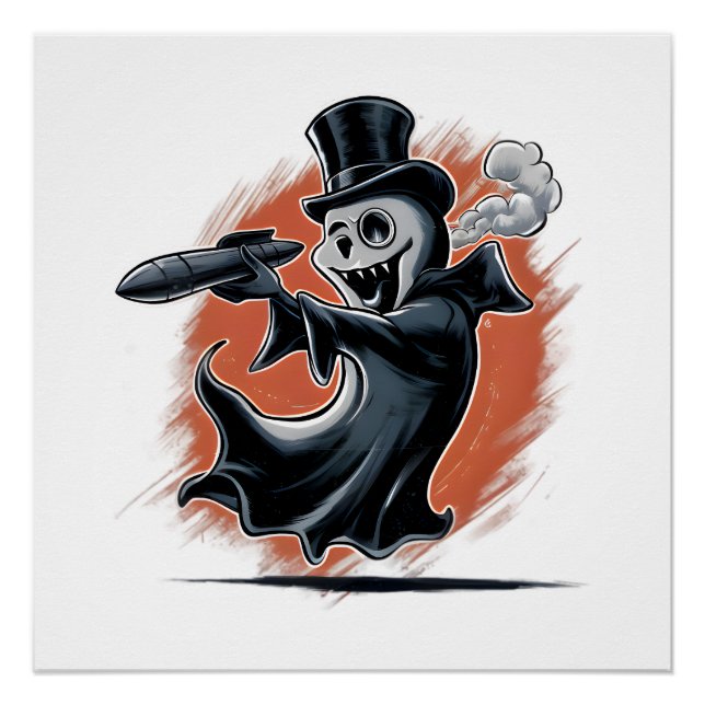 Pôster Mischievous Vintage Ghost (Frente)