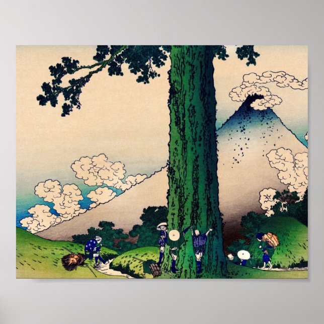 Poster Mishima Pass, na província de Kai, por Katsushika  (Frente)