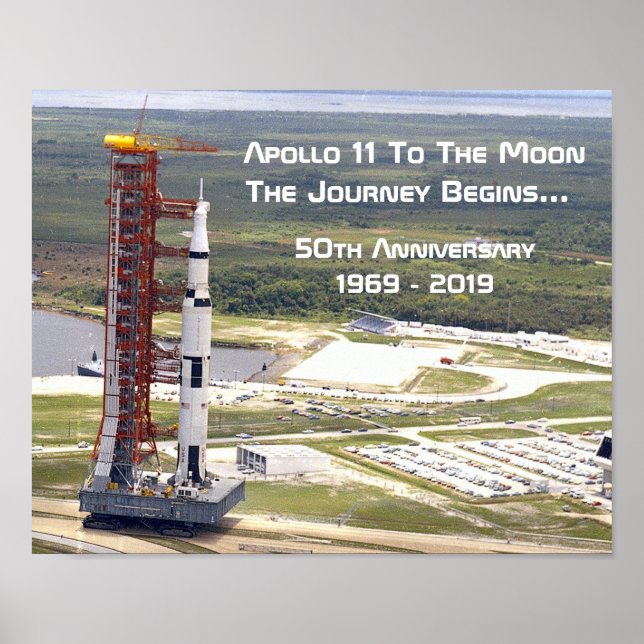 Poster Missão Apollo 11 no Aniversário da Lua (Frente)