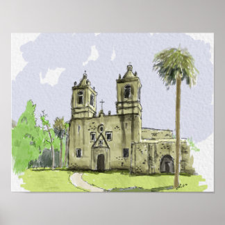 Poster Missão Concepciosa San Antonio Texas
