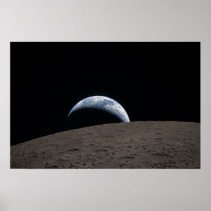 Poster Missão da Lua Artemis Nave Espacial Orion Crepúscu