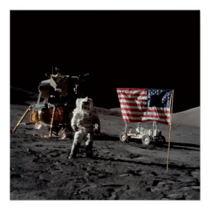 Pôster Missão de pouso lunar da NASA Apollo 17, 1972