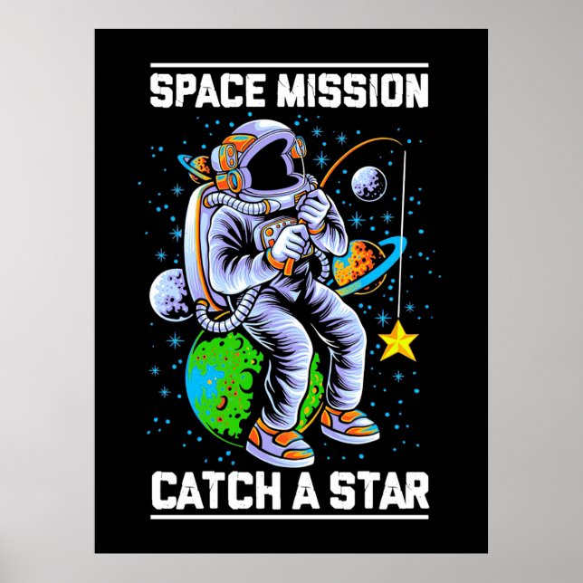 Poster Missão Espacial Astronauta Capta Uma Estrela (Frente)