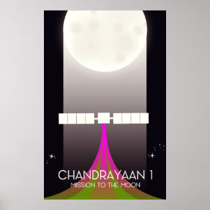 Poster Missão espacial Chandrayaan-1 à Lua