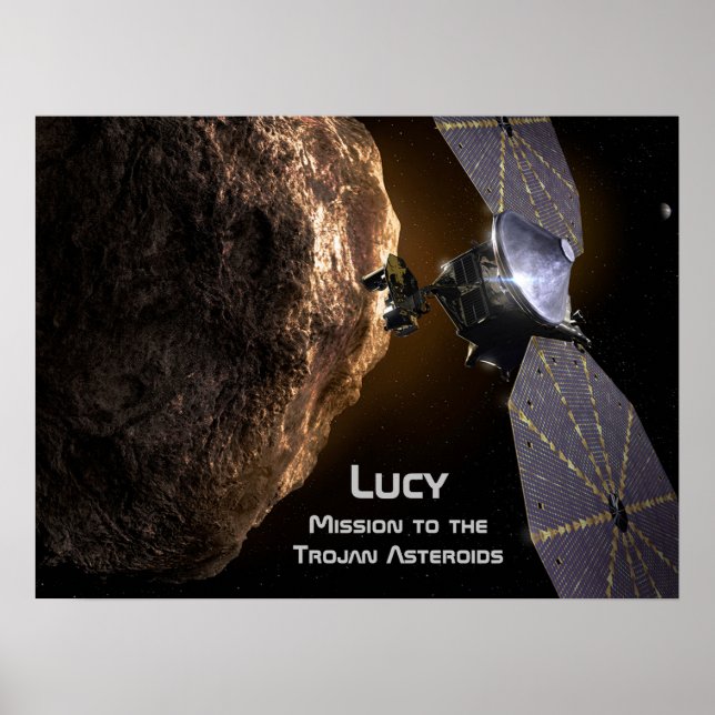 Poster Missão Lucy para Estudar Asteroides Troianos (Frente)