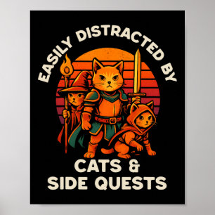 Poster Missão Paralela de Gato Gatos Engraçados Jogador d