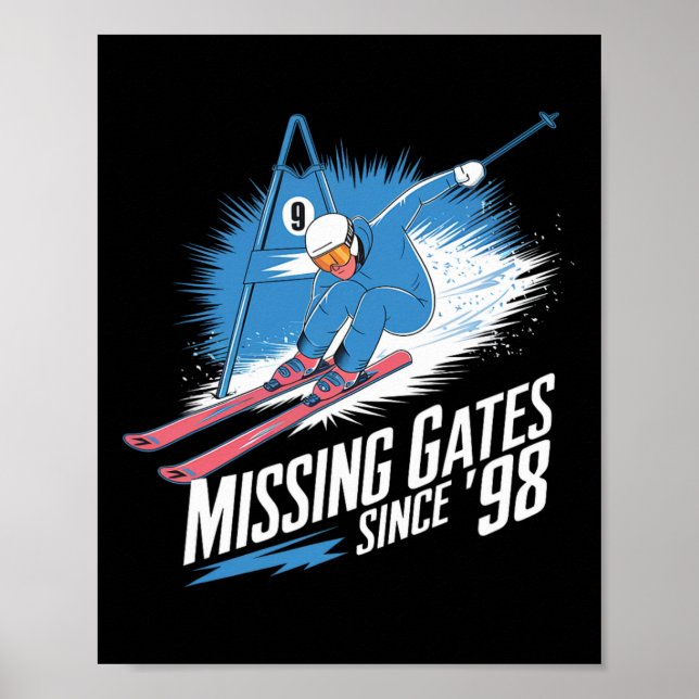 Poster Missing Gates Since 98 Alpine Skiing  (Frente)